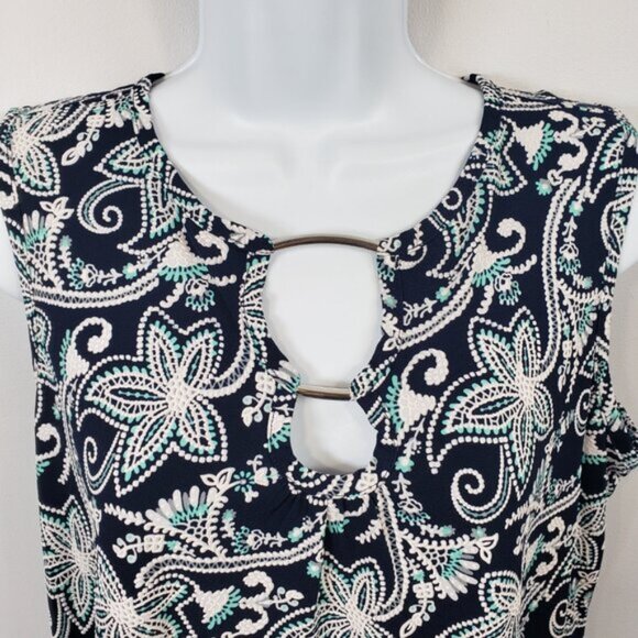 Est 1946 Womens Medium M Sleeveless Top Metal Accent Floral Print Stretch /A80 - Picture 3 of 9